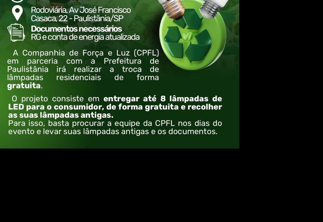 Troca de Lâmpadas - Projeto de Eficiência Energética